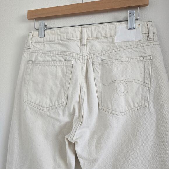 R13 Women's Kick Fit Flare Ankle Jeans Mid Rise Size 28 Kent Ecru Ivory - Picture 7 of 13